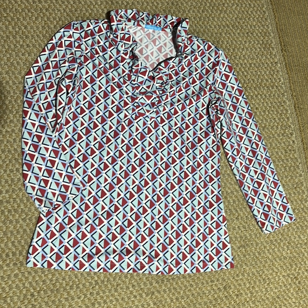 J. McLaughlin Catalina Cloth 3/4 sleeve top. Size XS.